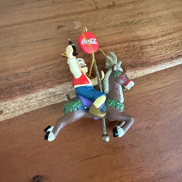 🎄Coca Cola Christmas Ornament Elf Riding Reindeer while Drinking a Coke🎄 - Picture 8 of 9